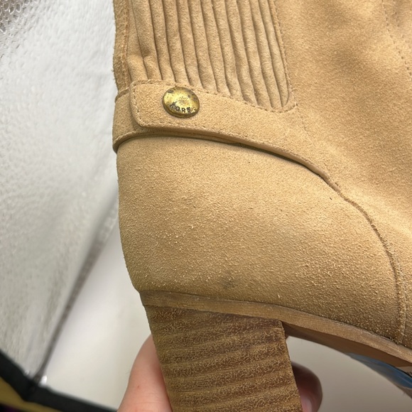 Michael Kors Lace Up Heeled Combat Boots Tan Brown Leather Womens Size 10 M - Picture 8 of 16